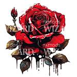 Dripping Rose Temporary Tattoo: a Trendy Expression of Art and Style